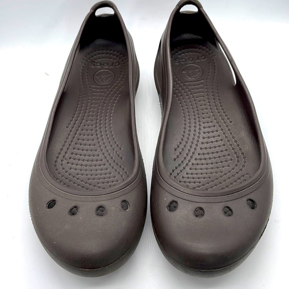 CROCS Shoes Crocs Slips On Flats Brown Sz 7 Poshmark